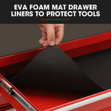 Bullet Pro 16 Drawer Tool Box Cabinet Chest Storage, Toolbox Garage Organiser Set, Red - Close-Up Angle