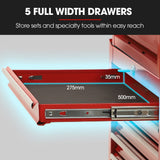 Bullet Pro 16 Drawer Tool Box Cabinet Chest Storage, Toolbox Garage Organiser Set, Red - Extra Image