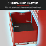 Bullet Pro 16 Drawer Tool Box Cabinet Chest Storage, Toolbox Garage Organiser Set, Red - Extra Image