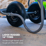 BAUMR-AG 100L Portable Poly Drum Cement Concrete Mixer, Ultra-Light 36kg, 16 Inch Tyres, Electric Direct Drive Motor - Close-Up Angle