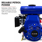 BAUMR-AG 200L Heavy-Duty Petrol Concrete Cement Mixer, 3hp 105cc Engine
