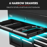 Bullet Pro 9 Drawer Tool Box Chest, Organiser Mechanic Garage Storage Toolbox Set - Black - Extra Image