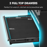 Bullet Pro 9 Drawer Tool Box Chest, Organiser Mechanic Garage Storage Toolbox Set - Black - Extra Image