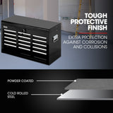 Bullet Pro 9 Drawer Tool Box Chest, Organiser Mechanic Garage Storage Toolbox Set - Black - Side View
