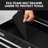 Bullet Pro 9 Drawer Tool Box Chest, Organiser Mechanic Garage Storage Toolbox Set - Black - Close-Up Angle