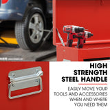 BULLET Pro 9 Drawer Tool Box Chest, Organiser Mechanic Garage Storage Toolbox Set - Red - Low Angle