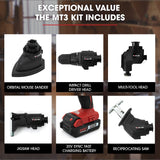 BAUMR-AG Cordless MT3 Max 20V SYNC 5in1 Combi-Tool Kit, with Battery and Charger - Side View