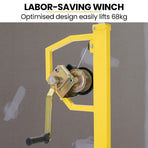 UNIMAC Drywall & Panel Lifter, 1200 x 3600 68kg Max Gyprock Sheet, Galvanised, No-mark Locking Castors