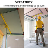 UNIMAC Drywall & Panel Lifter, 1200 x 3600 68kg Max Gyprock Sheet, Galvanised, No-mark Locking Castors - Top-Down View