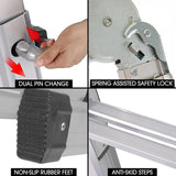 Bullet 4m Folding Aluminium Multipurpose Ladder, w/ Workshelf Platform, Spring Assisted Rapid Safety Lock Adjusters - 45-Degree Angle