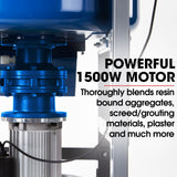 BAUMR-AG 120L Forced Action Pan Mixer, 1500W Electric Direct Drive Motor, Heavy-Duty Frame, for Mortar Screed Resin Cement, 10 Inch Solid Rubber