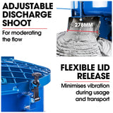 BAUMR-AG 120L Forced Action Pan Mixer, 1500W Electric Direct Drive Motor, Heavy-Duty Frame, for Mortar Screed Resin Cement, 10 Inch Solid Rubber