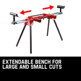Baumr-AG Mitre Saw Stand Universal Adjustable Portable Drop Saw Bench Table - Top-Down View