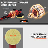 UNIMAC Electric Car Polisher Buffer Dual Action Orbital Polishing Sanding Waxer Sander Machine 720W - Side View