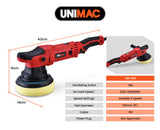 UNIMAC Electric Car Polisher Buffer Dual Action Orbital Polishing Sanding Waxer Sander Machine 720W - Rear View