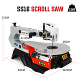 Baumr-AG SS16 16 120W Variable Speed Scroll Saw Tool Electric Dual Lamps - Rear View