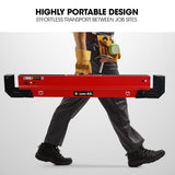 BAUMR-AG 2 x Steel Saw Horse, Folding Height Adjustable Sawhorse, 1180kg Capacity, 2x4 Support Arms - Side View