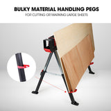 BAUMR-AG 2 x Steel Saw Horse, Folding Height Adjustable Sawhorse, 1180kg Capacity, 2x4 Support Arms - Low Angle