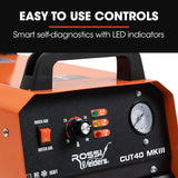 ROSSI 40 Amp Plasma Cutter, Portable Oxy Torch Cutting Machine, with Built-in Air Compressor, 15A Plug - Front View