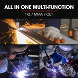 ROSSI Portable Inverter Welder Plasma Cutter, 3in1 Multi-function Cut/MMA/TIG Welding Machine, 15A Plug - Top-Down View