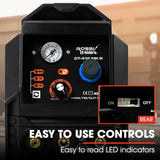 ROSSI Portable Inverter Welder Plasma Cutter, 3in1 Multi-function Cut/MMA/TIG Welding Machine, 15A Plug - Rear View