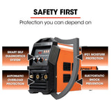 ROSSI 160 Amp AC DC TIG MMA ARC Stick Inverter Welder, Ideal for Aluminium and Copper Welding, 15A Plug - Front View