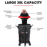 Baumr-AG 30L 1200W Wet and Dry Vacuum Cleaner, with Blower, for Car, Workshop, Carpet - Front View