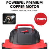 Baumr-AG 30L 1200W Wet and Dry Vacuum Cleaner, with Blower, for Car, Workshop, Carpet - Top-Down View