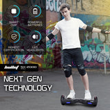 Bullet SX-2000 Hoverboard Scooter, 500W Brushless, Superior Self Balancing System, UL Certified, LED Lights, Black - Top-Down View