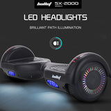 Bullet SX-2000 Hoverboard Scooter, 500W Brushless, Superior Self Balancing System, UL Certified, LED Lights, Black - Rear View