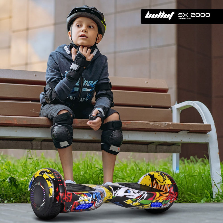 BULLET SX-2000 Hoverboard Scooter, 500W Brushless, UL Certified, AU Compliant, Superior Self Balancing System, LED Lights, Hip Hop Design