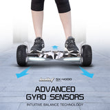 BULLET SX-4000 Hoverboard Scooter, 8.5 Wheels, 700W Brushless, Superior Self Balancing System, UL Certified, LED Lights, Carry Bag, Camo - Top-Down View