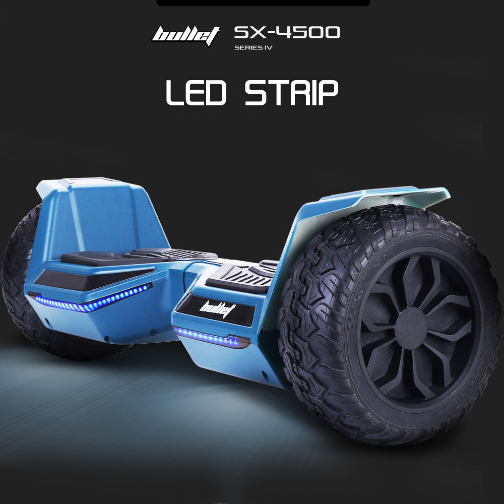 Bullet SX-4500 Hoverboard Scooter, 8.5 Wheels, 700W Brushless, Superior Self Balancing System, UL Certified, LED Lights, Carry Bag, Navy Blue