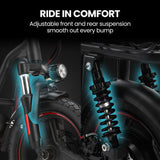 ALPHA Rover Electric Scooter with Seat, 500W 48V 25km/h 30km Range, 14-inch Tyres, Motorised Commuter eScooter for Adults, Black - Top-Down View