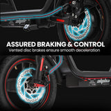ALPHA Rover Electric Scooter with Seat, 500W 48V 25km/h 30km Range, 14-inch Tyres, Motorised Commute