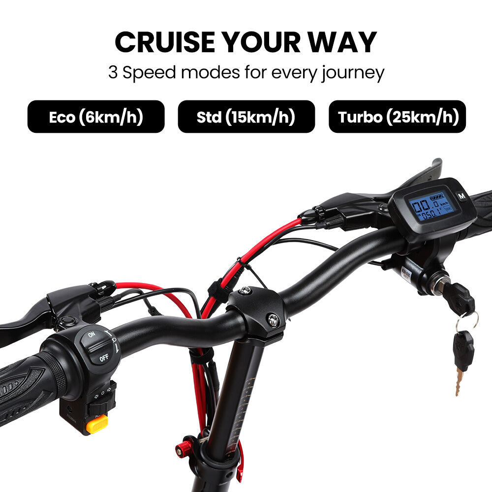 ALPHA Rover Electric Scooter with Seat, 500W 48V 25km/h 30km Range, 14-inch Tyres, Motorised Commute