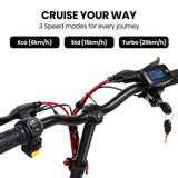 ALPHA Rover Electric Scooter with Seat, 500W 48V 25km/h 30km Range, 14-inch Tyres, Motorised Commuter eScooter for Adults, Black - Low Angle