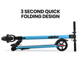 ALPHA Peak Electric Scooter 300W Power Up to 25km/h Adult Teens E-Scooter Easy Fold, Blue - Low Angle