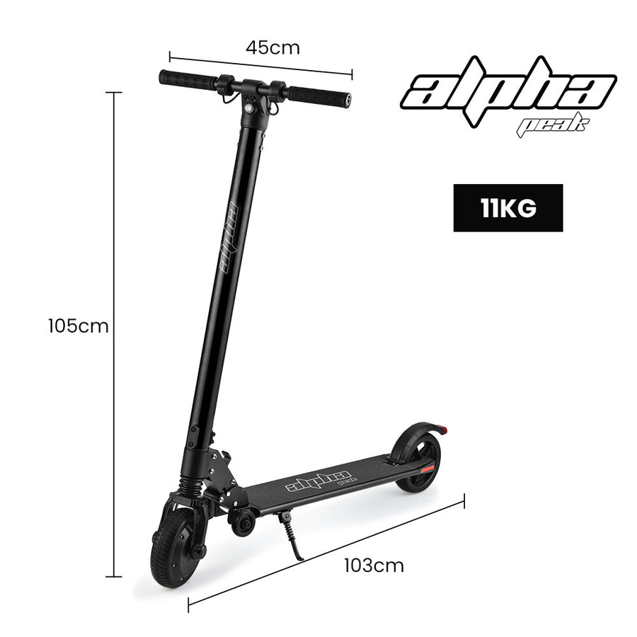 ALPHA Peak 300W 10Ah Electric Scooter, AU Compliant, Suspension, for Adults or Teens, Black
