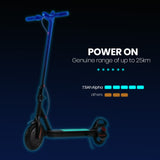 ALPHA Urban 8 Electric Scooter, Suspension, 25km Range, 8.5-Inch Wheels, Brushless Motor, Motorised Commuter eScooter for Adults, Black - 45-Degree Angle