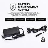 ALPHA Urban 8 Electric Scooter, Suspension, 25km Range, 8.5-Inch Wheels, Brushless Motor, Motorised Commuter eScooter for Adults, Black - Close-Up Angle