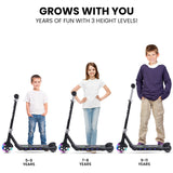 ROVO KIDS WhizKid Electric Scooter, Ages 5-11, Adjustable Height, Lithium Battery, Brushless Motor, Black - Top-Down View