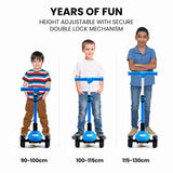 ROVO KIDS 3-Wheel Electric Scooter, Ages 3-8, Adjustable Height, Folding, Lithium Battery, Blue - Front View
