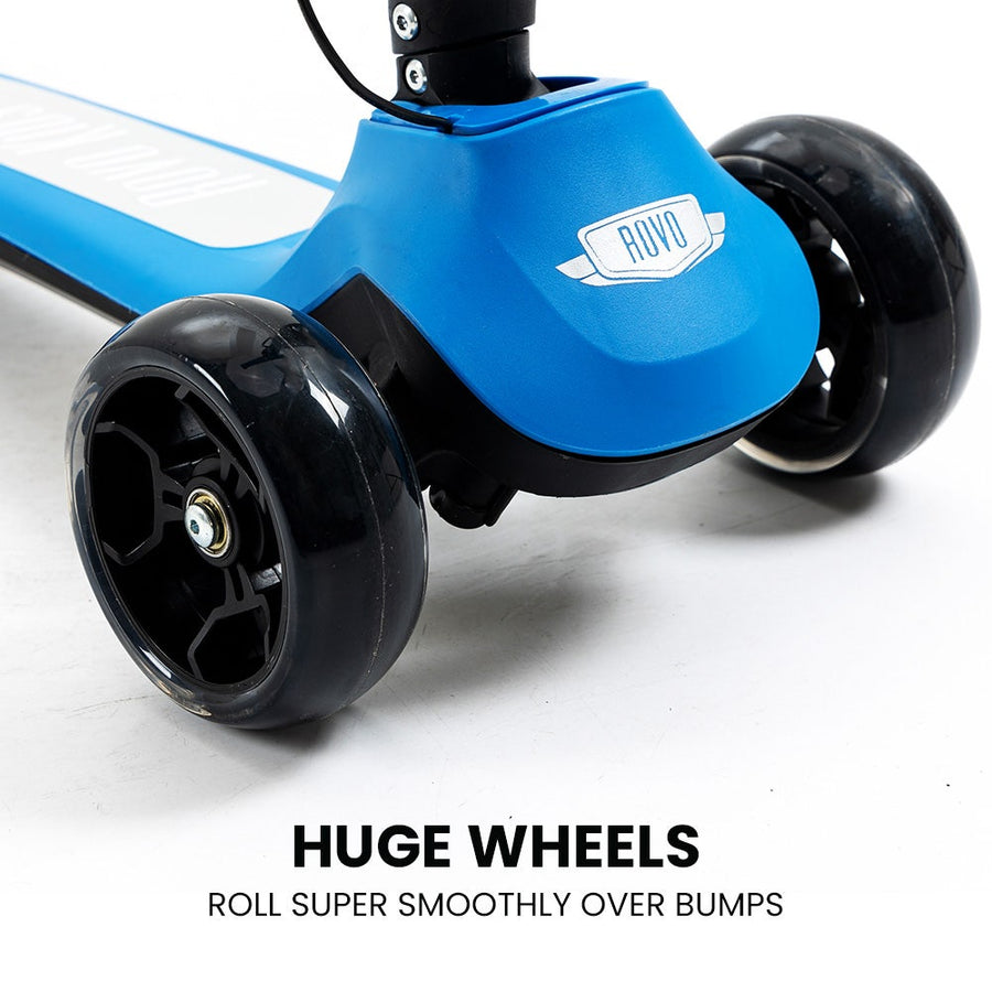 ROVO KIDS 3-Wheel Electric Scooter , Ages 3-8, Adjustable Height, AU Compliant, Lithium Battery, Blue
