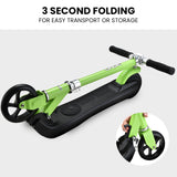ROVO KIDS Electric Scooter Lithium Ride-On Foldable E-Scooter 125W Rechargeable, Green - 45-Degree Angle
