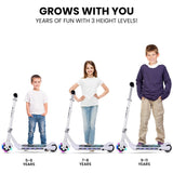ROVO KIDS WhizKid Electric Scooter, Ages 5-11, Adjustable Height, AU Compliant, Lithium Battery, Brushless Motor, White - Side View