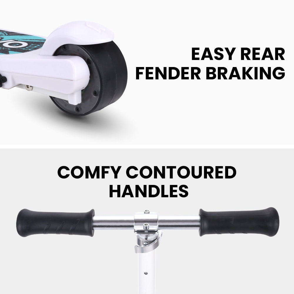 ROVO KIDS WhizKid Electric Scooter, Ages 5-11, Adjustable Height, AU Compliant, Lithium Battery, Brushless Motor, White