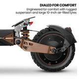VALK Ego 8 Electric Scooter, Powerful, AU Compliant, 48V 13Ah, 55km Max Range, eScooter for Adults, Foldable, Off Road, Black/Bronze - Top-Down View