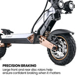VALK Ego 8 Electric Scooter, Powerful, AU Compliant, 48V 13Ah, 55km Max Range, eScooter for Adults, Foldable, Off Road, Black/Bronze - Rear View