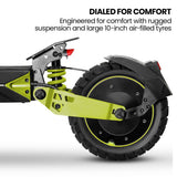 VALK Ego 8 Electric Scooter, 45km/h Max, AU Compliant, 48V 13Ah, Up to 55km Range, eScooter for Adults, Foldable, Off Road, Black/Green - Side View